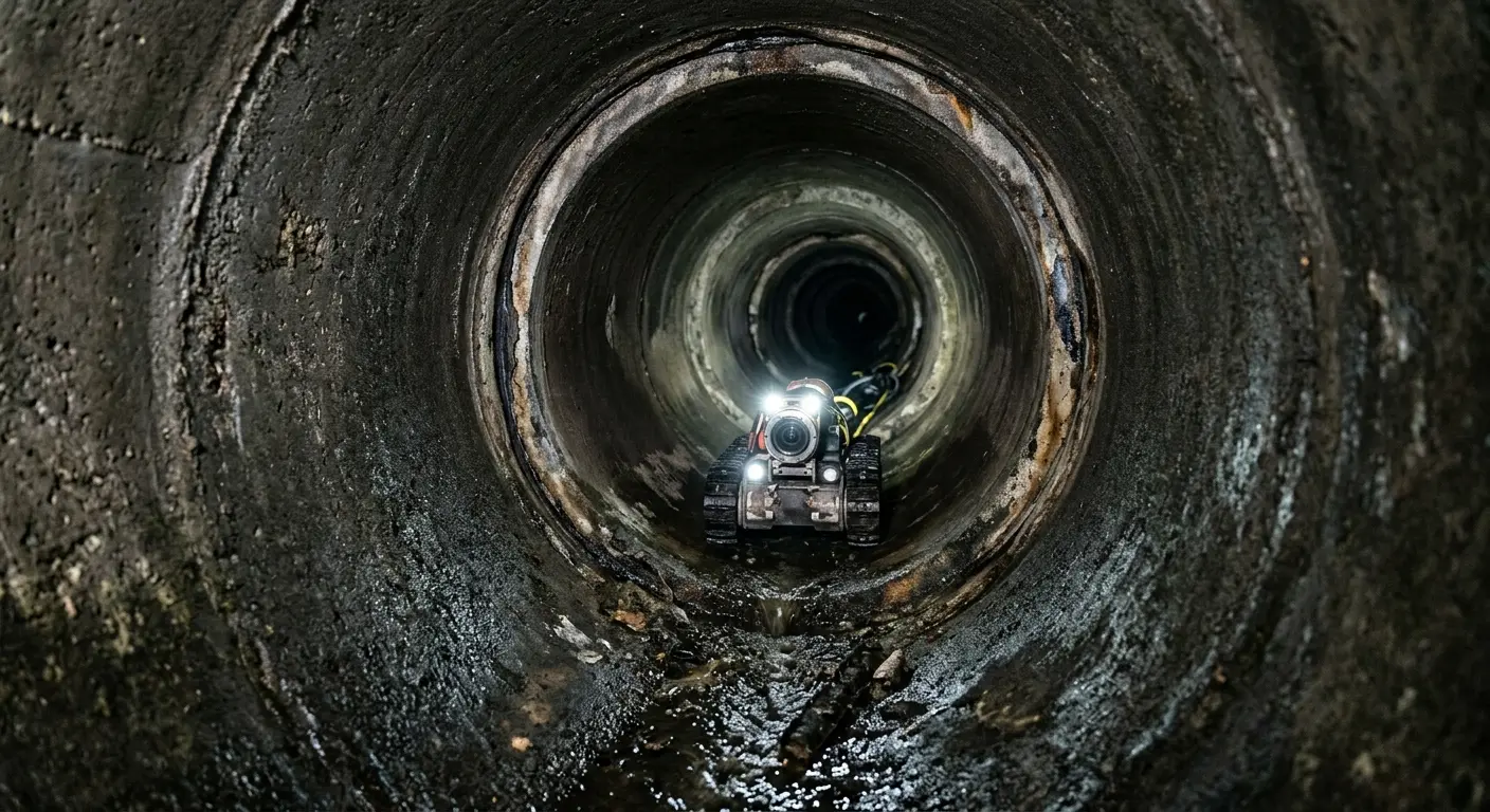 Robotic sewer camera inspecting pipe interior for Sewer Line Repair in Sherrelwood